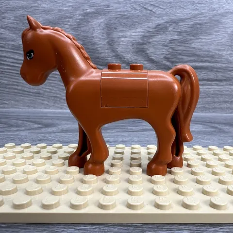 Lego Animal Land Horse Dark Blue Eyes Orange Friends Mini Figure Toy Only Used