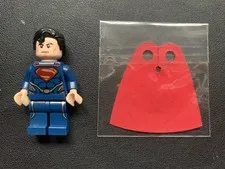 LEGO MINIFIGURE SH0077 SUPERMAN DARK BLUE SUIT RED FABRIC CAPE 76003 76009 76002