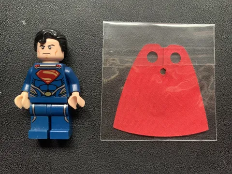 LEGO MINIFIGURE SH0077 SUPERMAN DARK BLUE SUIT RED FABRIC CAPE 76003 76009 76002