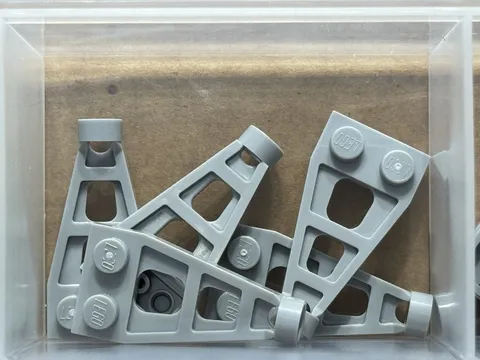 LEGO Parts - Light Bluish Gray Plate 1 x 2 Long Stud Holder - No 4596 - QTY 5