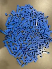 LEGO LOT OF 328 BLUE  BRICKS 1x1, 1x2, 1x3, 1x4, 1x6, 1x8, 1x10, 1x12