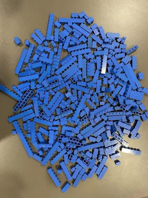 LEGO LOT OF 328 BLUE  BRICKS 1x1, 1x2, 1x3, 1x4, 1x6, 1x8, 1x10, 1x12