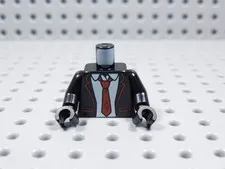 LEGO Black Printed Torso Minifig Suit Red Tie BT