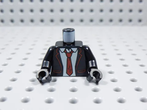 LEGO Black Printed Torso Minifig Suit Red Tie BT
