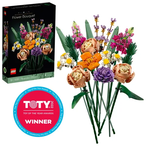 LEGO Botanicals Flower Bouquet 10280 Building Set, Artificial Flowers, 18+