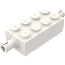 LEGO 15x White Brick, Modified 2 x 4 with Pins inv.625
