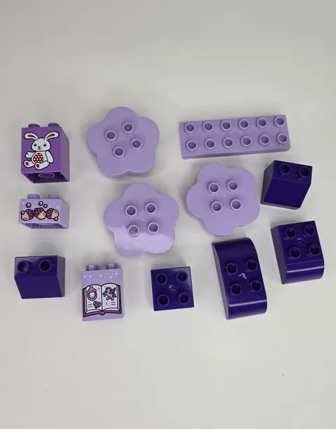 Lego Duplo Lavender / Purple Building Blocks Large Lot of 12 Pieces