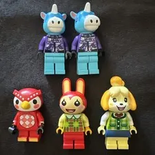 Lego Animal Crossing Minifigures Lot- Isabelle, Bunnie, Celeste, and more