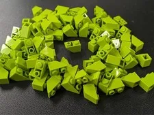 Lego 100 New Lime Slope, Inverted 45 2 x 1 Stud Parts 3665