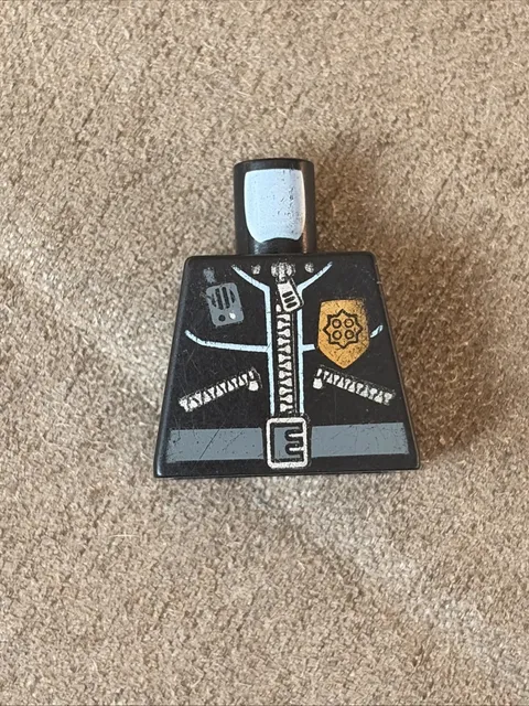 Lego City Police Officer with Leather Zip Jacket