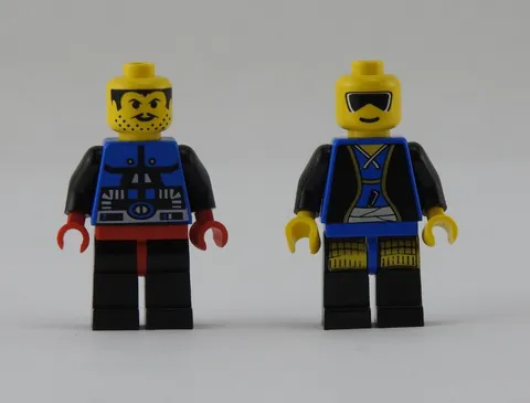 Vintage LEGO Minifigures Blue Black Outfits Yellow Heads Lot Of 2 Figures