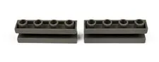 LEGO Dark Gray Brick, Modified 1 x 4 with Channel #2653 Lot of 2