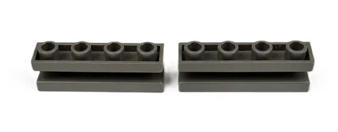 LEGO Dark Gray Brick, Modified 1 x 4 with Channel #2653 Lot of 2