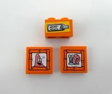 Lego SpongeBob 2 Orange Tiles & 1 Orange Bottle Brick from Set 3818 & Set 3825