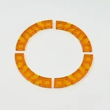 27507 LEGO Tile Round 4x4 Curved Corner w/ Cutouts TRANSPARENT ORANGE (4)