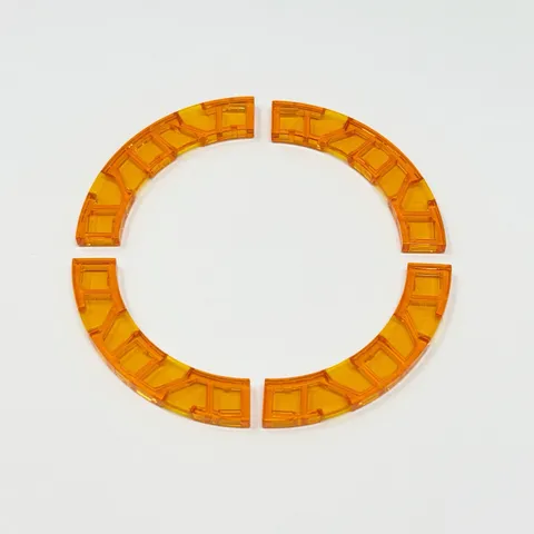 27507 LEGO Tile Round 4x4 Curved Corner w/ Cutouts TRANSPARENT ORANGE (4)