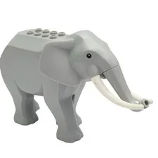 Genuine LEGO Elephant w/ Long White Tusks Part elephant2c01 60307 Wildlife Camp