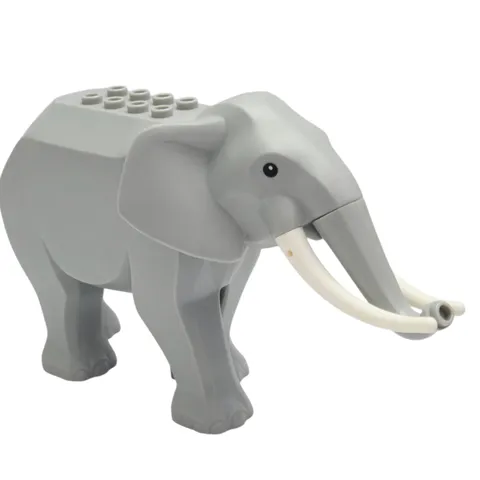 Genuine LEGO Elephant w/ Long White Tusks Part elephant2c01 60307 Wildlife Camp