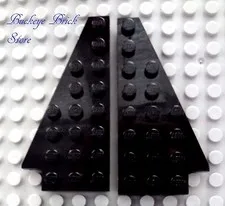 LEGO BLACK 8x4 Wedge, Wing- 2 Plates Left and Right