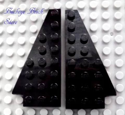 LEGO BLACK 8x4 Wedge, Wing- 2 Plates Left and Right