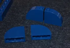 (4) 1x3x2 Dark Blue Quarter Round Bricks ~New Lego Parts ~