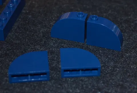 (4) 1x3x2 Dark Blue Quarter Round Bricks ~New Lego Parts ~