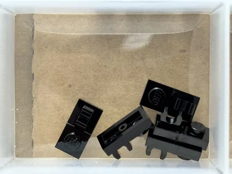 LEGO Parts - Black Plate 1 x 2 with Open O Clip on Top - No 44861 - QTY 5