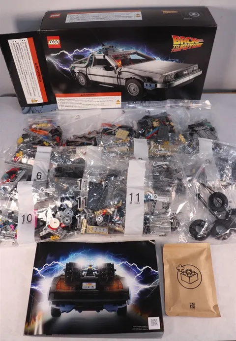 LEGO 10300 Back to the Future Time Machine 1872pcs Half Sealed NO STICKERS READ!
