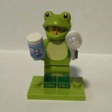 LEGO Minifigures Frog Costume Minifigure w/ Drink, Lollipop & Base