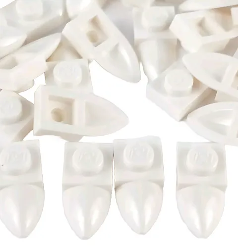 100 Pieces LEGO® Part White Plate 1 x 1 with Horizontal Tooth 49668 MOC Lot