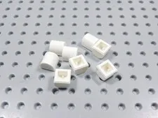 LEGO Lot of 8 White 1x1x2/3 Curved Top Bricks BB