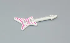 LEGO mini electric guitar white pink tiger stripe minifigures musical instrument