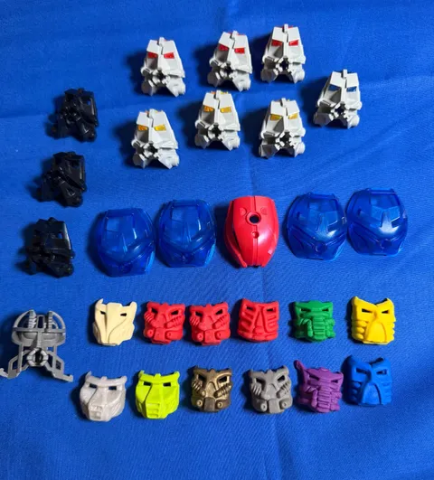 Lego Bionicle Head Connector Masks Assorted Colors 28 pcs