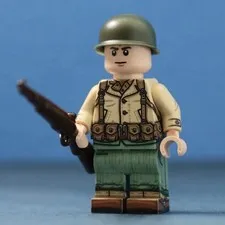 LEGO Minifig Co. Custom WW2 USMC Soldier With BrickArms Rifle