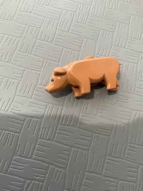 LEGO Pig Animal Figure Tan Plastic Building Toy Part Animals Interest 1 Piece.