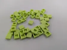 Lego x50 New Yellowish Green Tile 1 x 1 # 3070 Parts Bulk MOC Lot