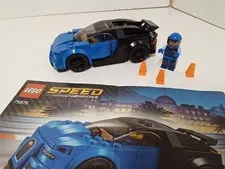 LEGO Speed Champions Bugatti Chiron 75878 100% Complete w/ Minifigure