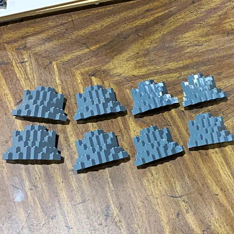LEGO Gray Rock Wall Slope Pieces Bulk Lot - 8 Plastic Building Parts