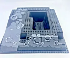 VTG 80's LEGO Base Plate 2552 Crater Moon Lunar Space Foundation Ramp and Pit