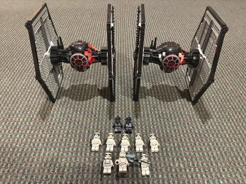 LEGO Star Wars First Order Special Forces TIE Fighters x2 + 10 Minifigures Lot