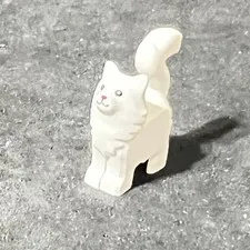 LEGO Maine Coon White Cat Minifigure Black Eyes Dark Pink Nose Series 27  (x1)