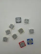 LEGO Various Color Turntable 2 x 2 Plate with Light Bluish Gray Top Lot of 10