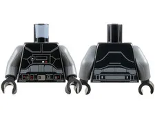 LEGO Black Torso SW Armor Plates, Lights and Belt with Silver Buckle Pattern (In