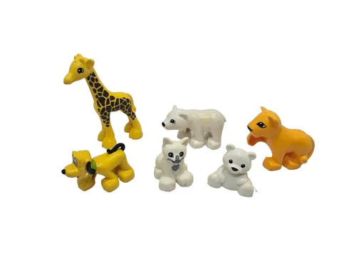 LEGO Duplo Animal Figure Lot of 6 Giraffe Polar Bear Cub Lioness Pluto