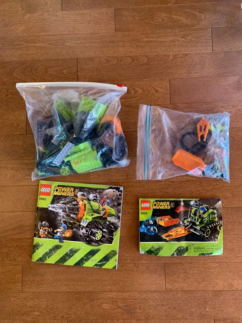 LEGO Power Miners: Thunder Driller (8960) + Granite Grinder (8958) 100% Complete