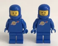 Lego Blue Spaceman Vintage Original Minifigure Classic Space Lot of 2 *Read*