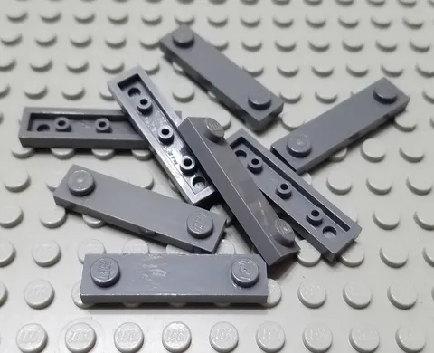 LEGO Lot of 8 Dark Bluish Gray 1x4 Edge Stud Plate Pieces