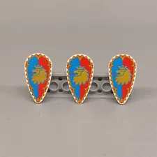 Lot of 3 New LEGO Lion Knight Minifigure Shields - From 10332 Miedeval Set