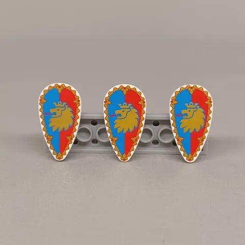 Lot of 3 New LEGO Lion Knight Minifigure Shields - From 10332 Miedeval Set