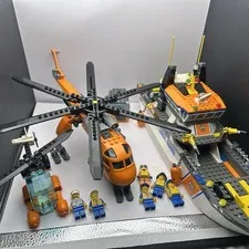 Lego City Bundle 60034 City Arctic Helicrane And 60014 CityCoast Guard Patrol